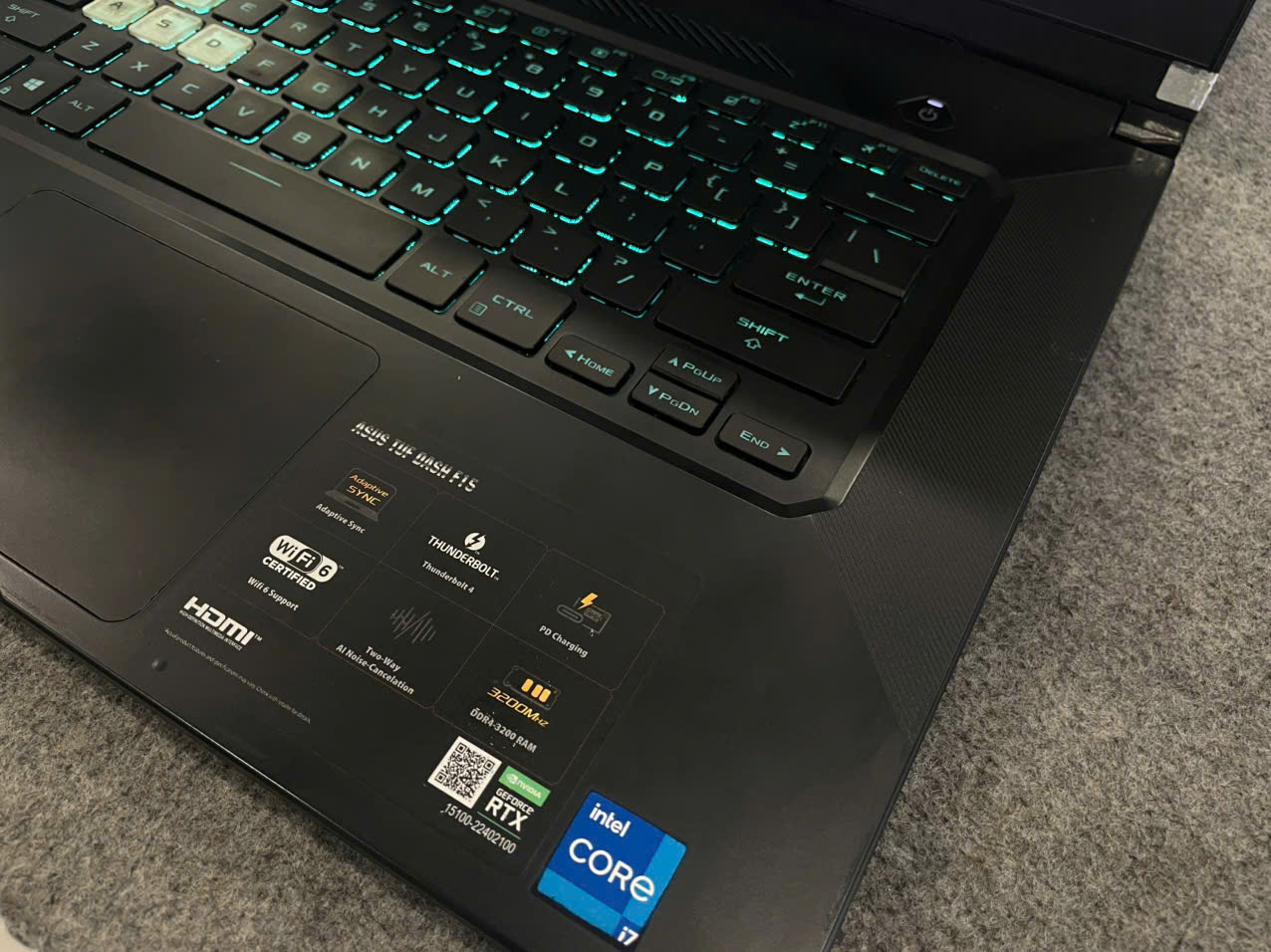 Laptop Gaming Asus TUF DASH - 15.6"FHD / IPS 144Hz / I7-11370H / RTX 3050 / 16G / 512GB (2nd)