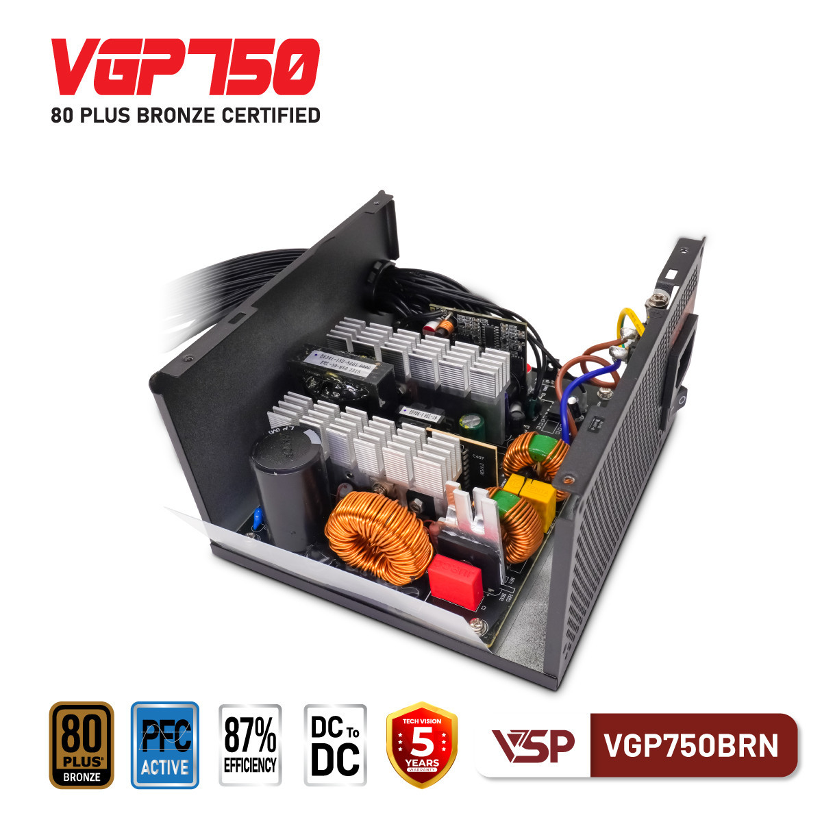 Bộ nguồn VSP VGP750BRN - 80Plus Bronze - 750W
