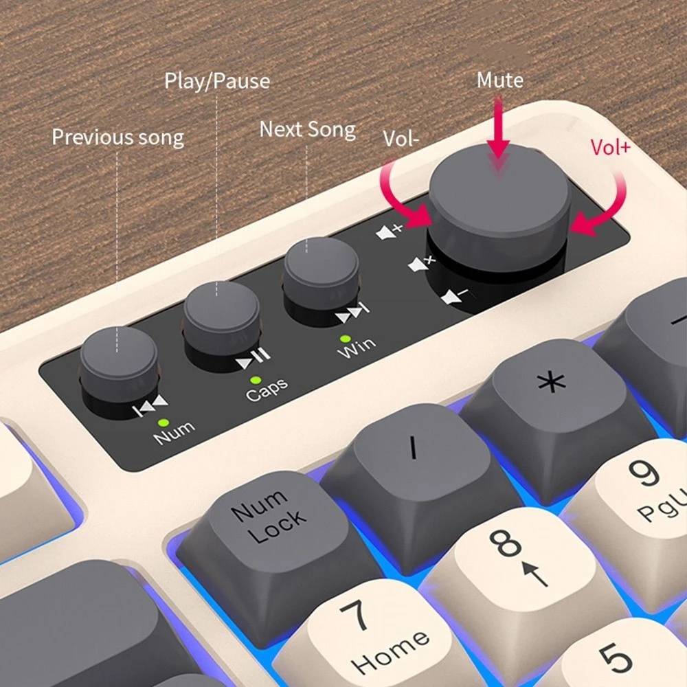 Bộ Bàn phím + Chuột Giả Cơ RAIKU T98 - Black / White / Orange