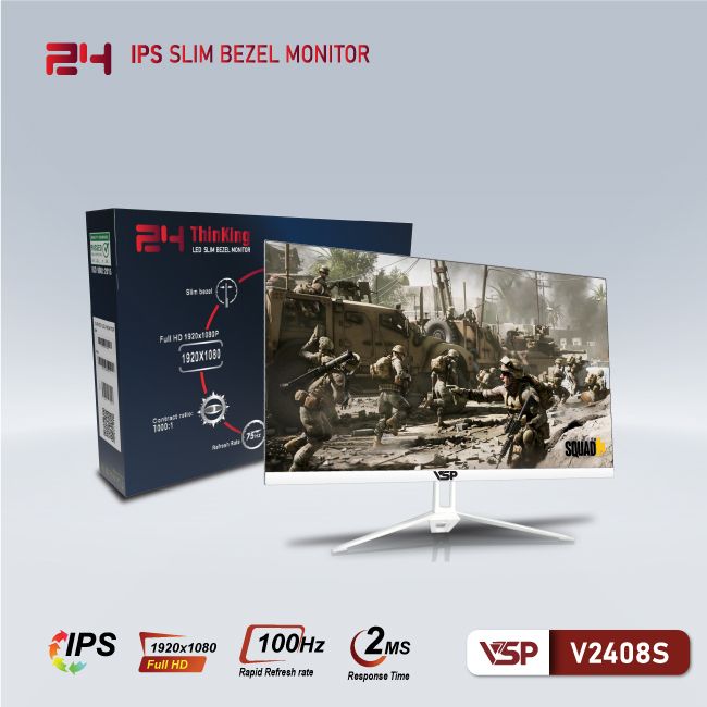 Màn hình VSP V2408S - 24 inch - 100Hz / IPS / 2ms - Trắng