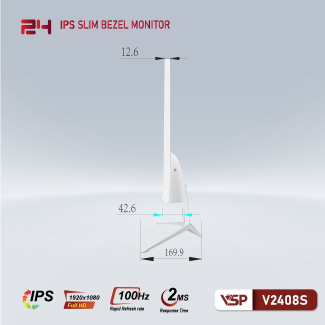 Màn hình VSP V2408S - 24 inch - 100Hz / IPS / 2ms - Trắng