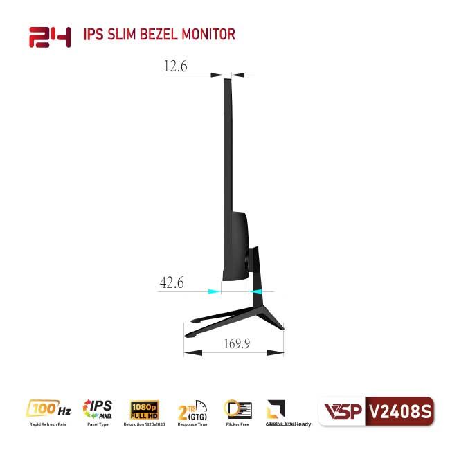 Màn hình VSP V2408S - 24 inch - FHD / 100Hz / 2ms / IPS
