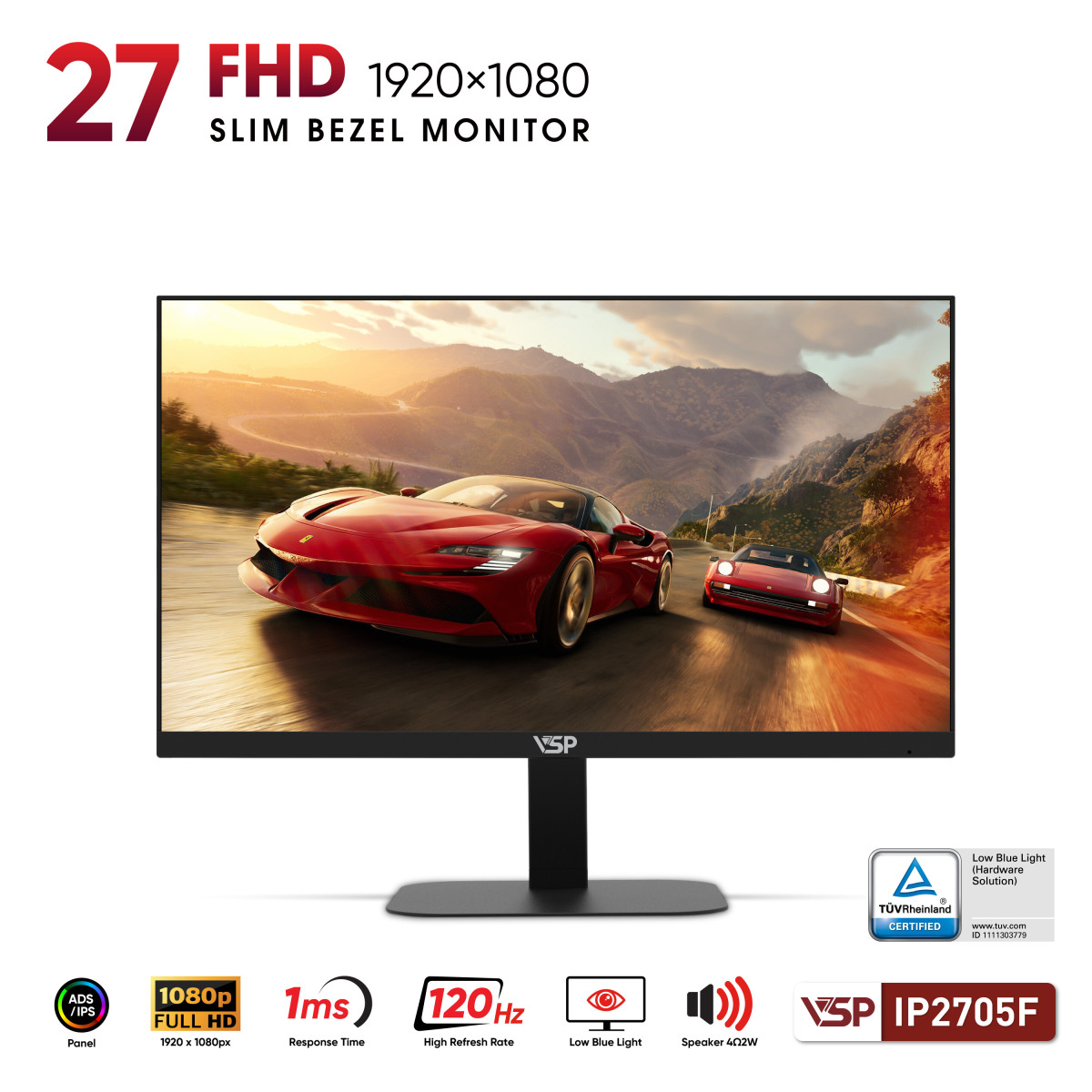 Màn Hình VSP IP2705F - 27 inch - IPS / ELED / 120Hz / 1ms / Loa