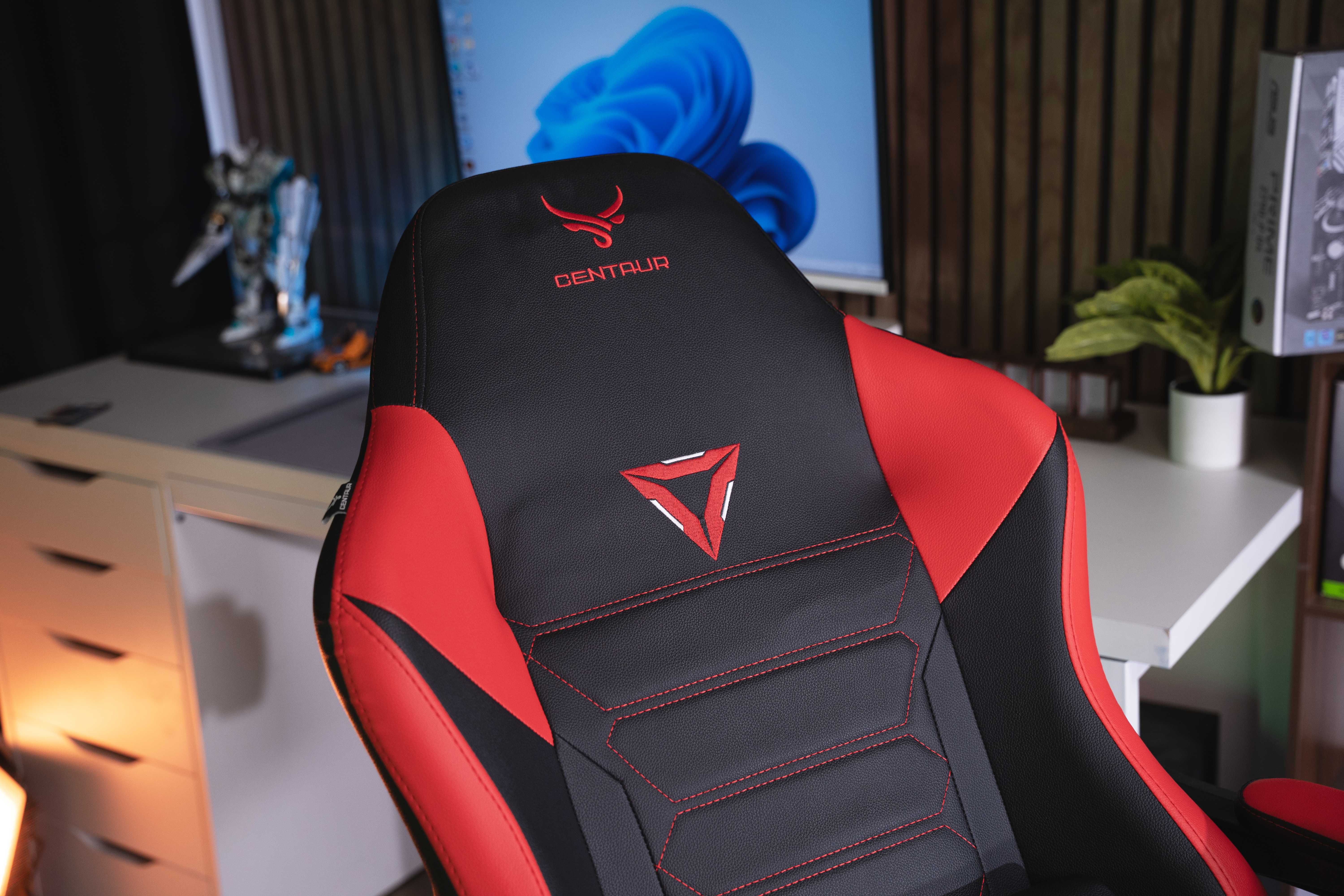 Ghế Gaming Centaur MECHA | Chân xoay kim loại, màu đỏ