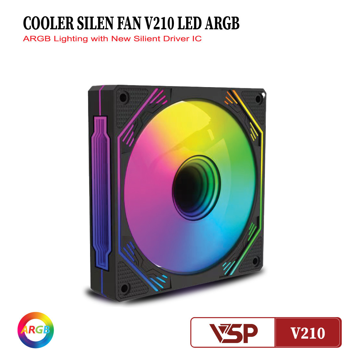 Quạt Tản Nhiệt Cooler Silent V210 Led ARGB White
