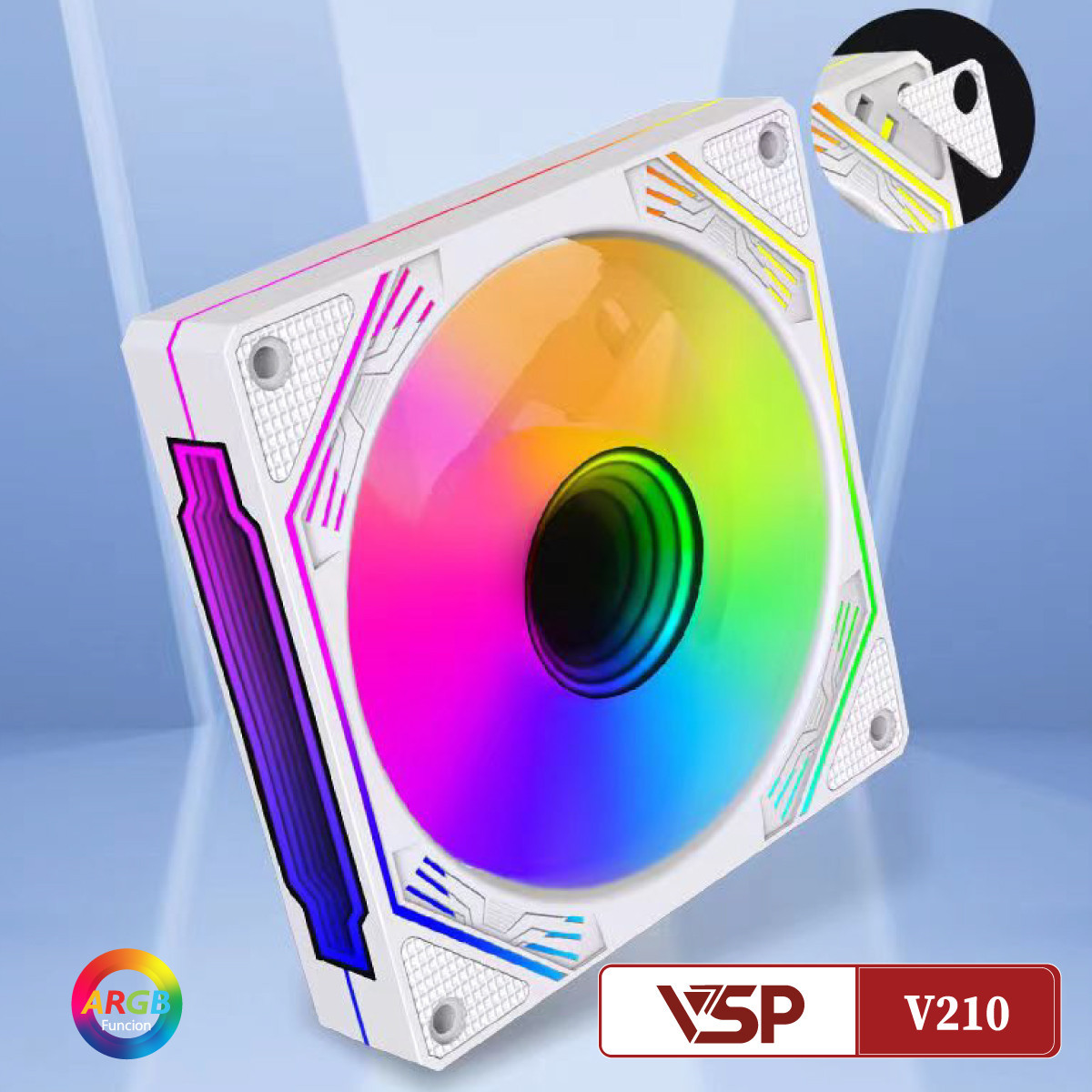 Quạt Tản Nhiệt Cooler Silent V210 Led ARGB White