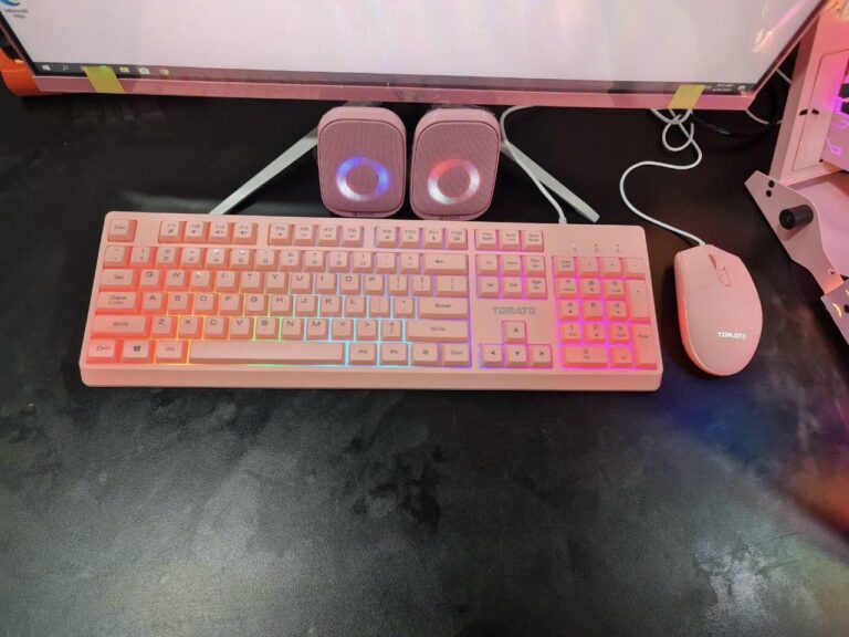 Combo Bàn Phím và Chuột Tomato S100 LED RGB - Hồng