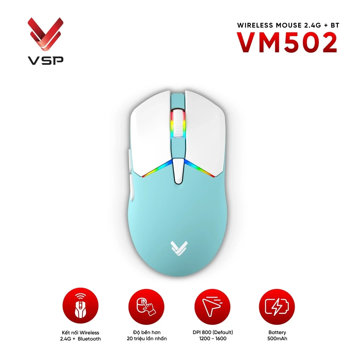 Chuột Máy Tính Không Dây VSP VM502