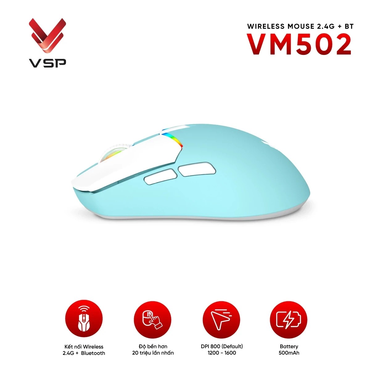 Chuột Máy Tính Không Dây VSP VM502
