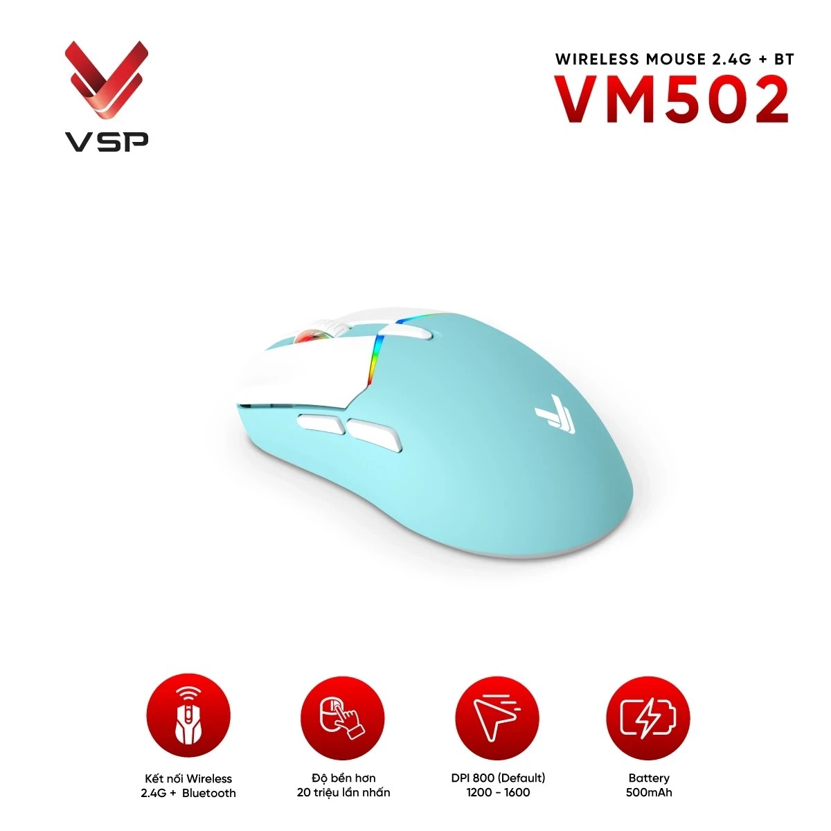 Chuột Máy Tính Không Dây VSP VM502
