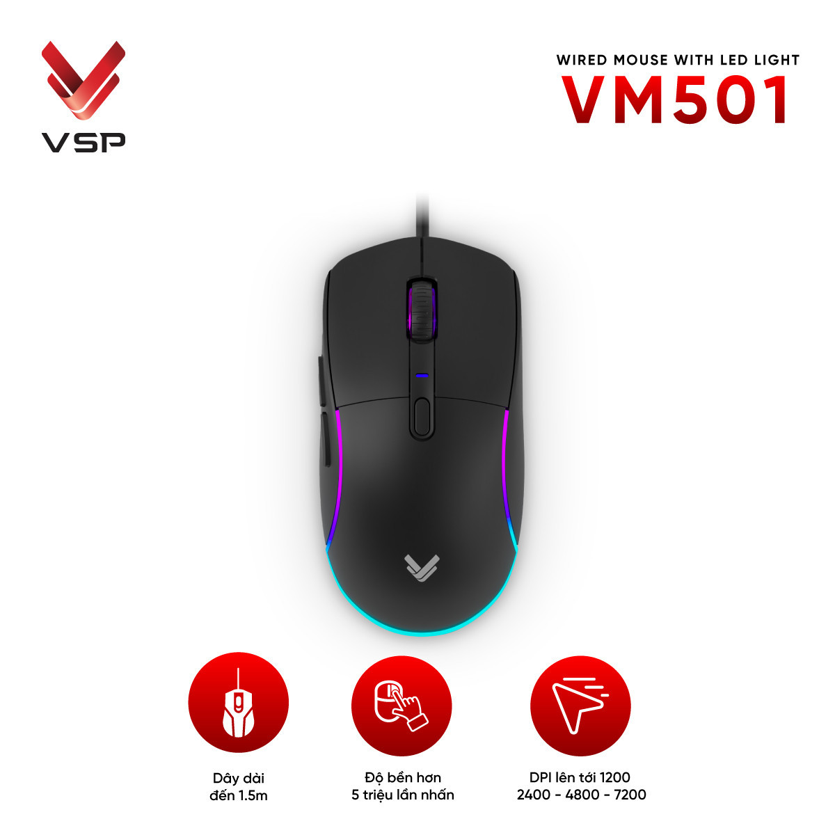 Chuột Máy Tính Có Dây VSP VM501