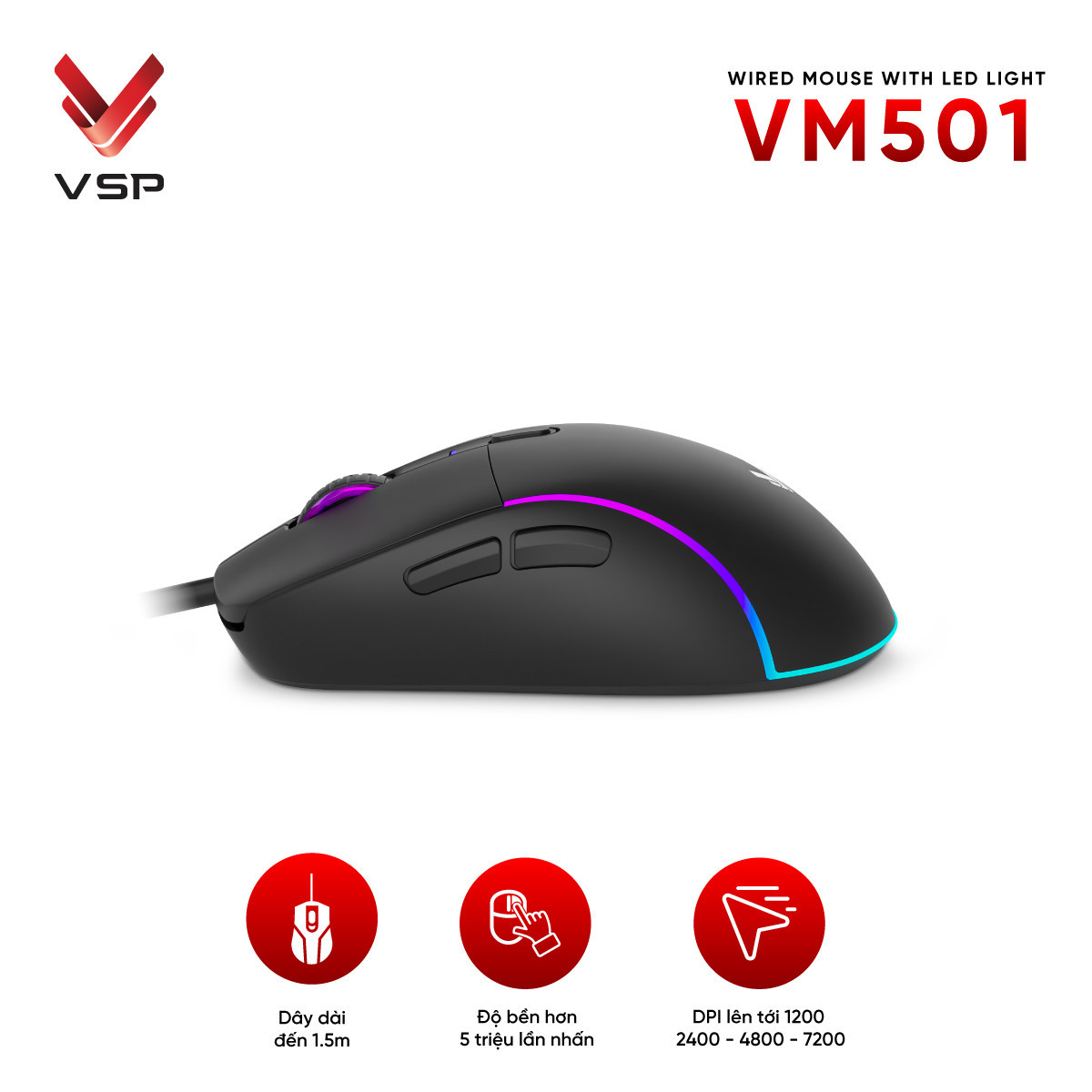Chuột Máy Tính Có Dây VSP VM501