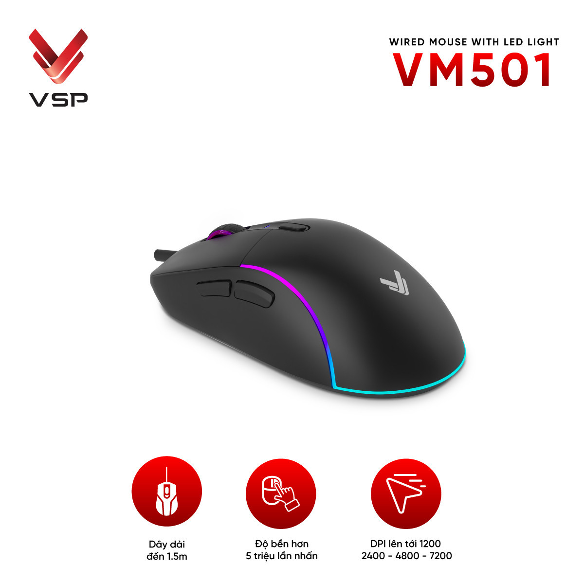 Chuột Máy Tính Có Dây VSP VM501