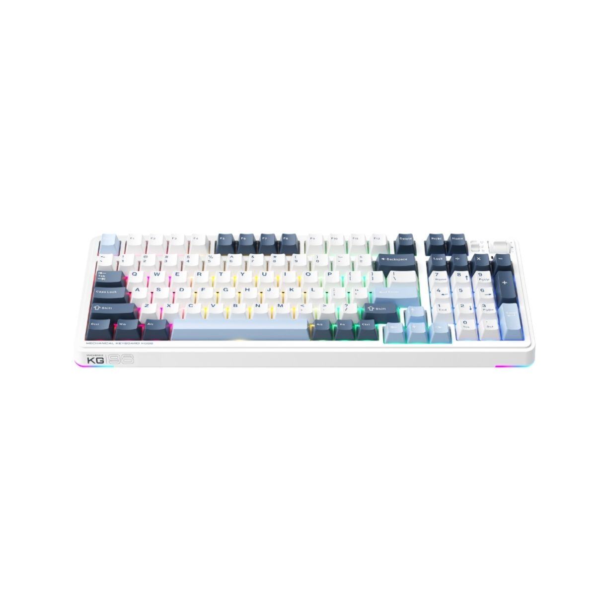 Bàn phím cơ không dây Machenike KG98 Tri-Mode RGB - White Blue / Purple-Gold Switch