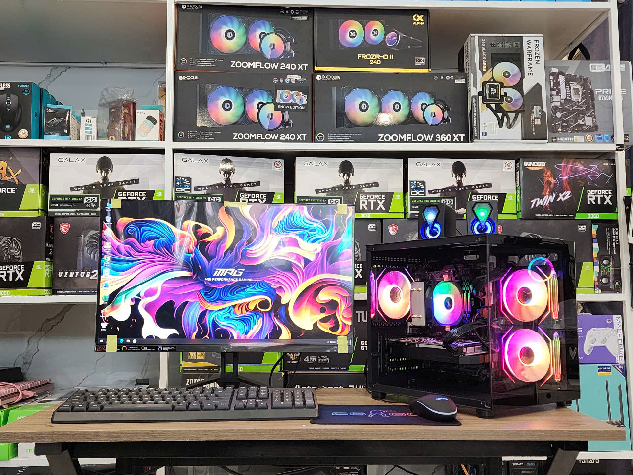 Bộ PC Gaming Đồ họa _ I5-9400F / B365 / 16G/ RX 560 4G / Màn 24" IPS 120Hz - BLACK