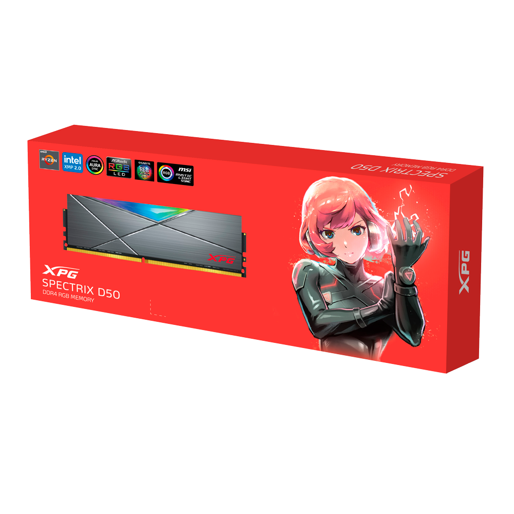 Cặp RAM XPG Spectrix D50 RGB Black 32GB 3200Mhz